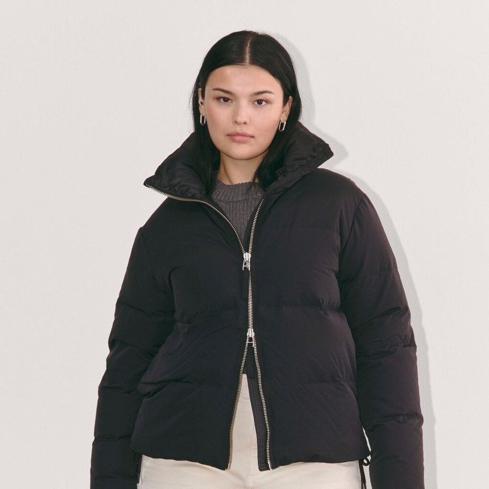 Everlane Eco-friendly Non-toxic Down Puffer Bomber Jacket Black, Size Small, NWT
